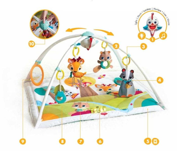 Mata edukacyjna z pałąkami Tiny Love TL1205106830___S Leśna Kraina z interaktywnymi zabawkami dla niemowląt