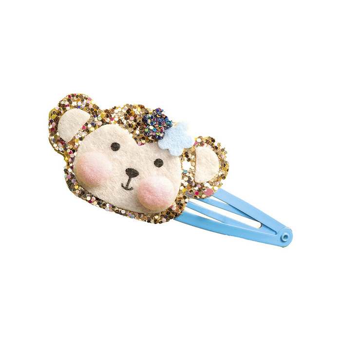 Zestaw kreatywny do tworzenia biżuterii Brokatowe spinki do włosów Egzotyczne zwierzęta Janod J09178