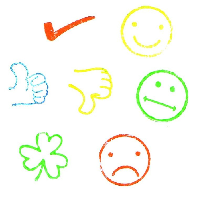 Zestaw stempli w słoiczku Twarze i symbole Goki 15532 pieczątki drewniane