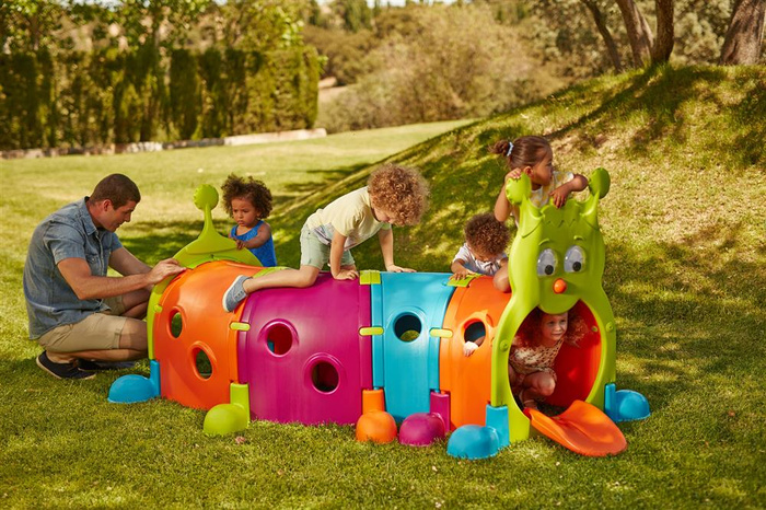 Kolorowy Tunel Gąsienica FEBER 09596 modułowy Plac Zabaw do aktywności dla dzieci