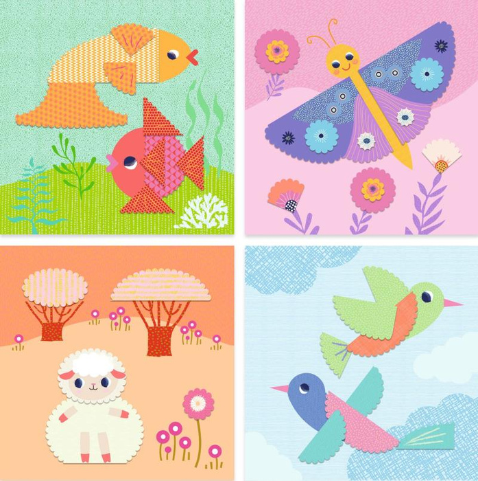 Artystyczny zestaw kolaż dla najmłodszych wycinanki Djeco DJ09057