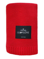 Duży koc bambusowy Czerwony LL5169-Lullalove, kocyki dla dzieci