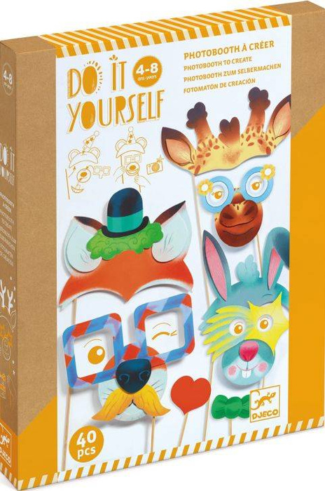 Fotobudka Zwierzęta - zrób to sam DJ07915-Djeco, zestawy kreatywne