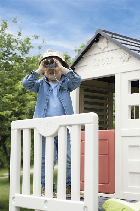 Domek ogrodowy z drabinką i zjeżdżalnią Smoby 810802 bezpieczna przestrzeń do aktywnej zabawy