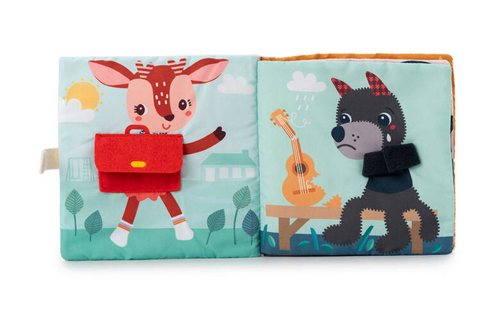 Miękka książeczka aktywizująca z mini komforterem Smok Joe i jego przytulanka 83492 LILLIPUTIENS