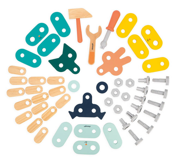 Drewniane zwierzątka do składania 53 elementy Brico Kids Janod J06450