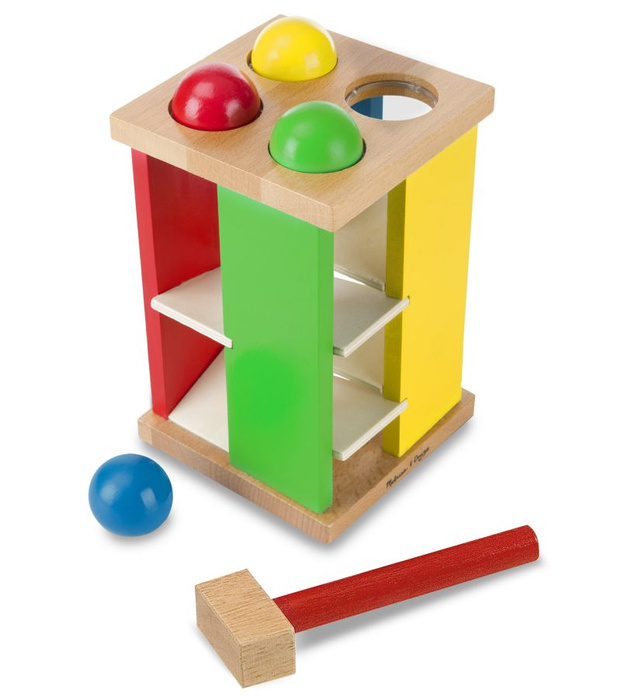 Drewniana wieża przebijanka z kulkami i młotkiem Melissa & Doug 13559