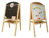 Magnetyczna tablica dla dziecka, dwustronna, litery, cyfry i zegar - tablice do pisania