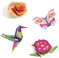 Origami dla dzieci Tropiki-neonowe DJ08754-Djeco, zabawki kreatywne