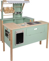 Drewniany sklep dla dzieci i kuchnia 2w1 szałwia zielona Small Foot 12688 odgrywanie ról