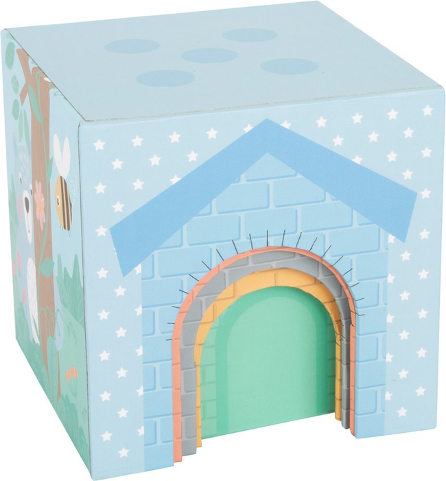 Pastelowe pudełka Wieża leśnych zwierząt 11721- Small Foot, układanki piramidy