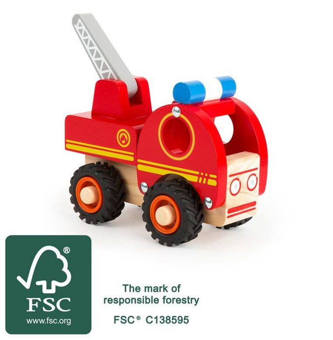 Drewniany samochód straż pożarna z drabiną 11075-Small Foot, little cars