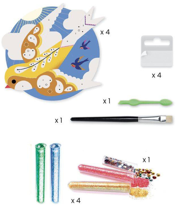 Raj - artystyczny zestaw z brokatem i cekinami DJ09522-Djeco, zestawy kreatywne