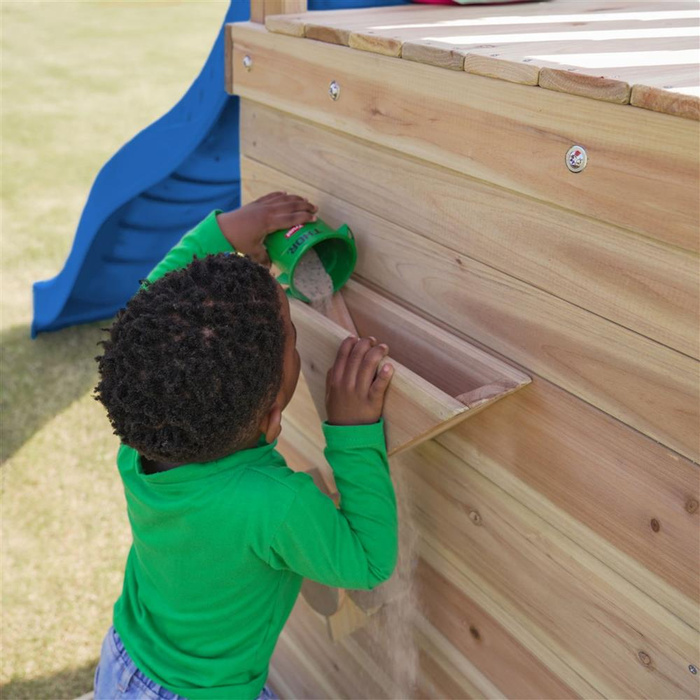 Wielofunkcyjny drewniany Plac Zabaw Malik AXI A030.502.00 Huśtawki Zjeżdżalnia Wieża Piaskownica do zabawy dla dzieci