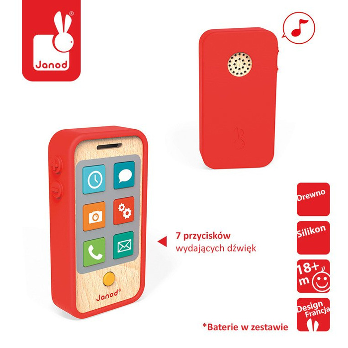 Telefon dla dzieci Pierwszy smartfon J05334-Janod, zabawka dla najmłodszych