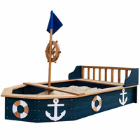 Drewniana Piaskownica Doris Boat AXI A031.045.00 Statek dla dzieci ze schowkiem pokrowcem i kołem sterowym