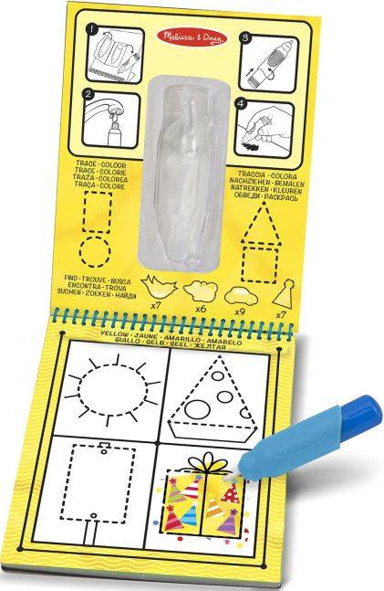 Wodna kolorowanka Water Wow Kolory i kształty 19444-Melissa & Doug, książeczki wielokrotnego użytku