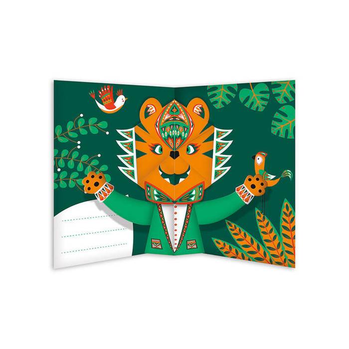 Zestaw kreatywny Przestrzenne kartki pop-up 3D Zwierzęta 6+ J07987-Janod, zestaw artystyczny