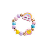 Zestaw kreatywny do tworzenia biżuterii z drewna bransoletka naszyjnik 2 pierścionki Tęczowa kraina J09129 Janod