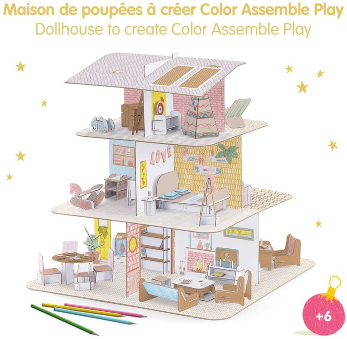 Domek dla lalek z akcesoriami zrób to sam Djeco DJ08005