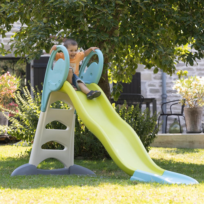 Stabilna Zjeżdżalnia ogrodowa Smoby 820302 Ślizg 230 cm Tor wodny dla dzieci Ślizgawka do aktywnej zabawy