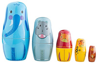 Drewniane matrioszki figurki Zwierzęta z dżungli T0533-Tidlo, układanki dla dzieci