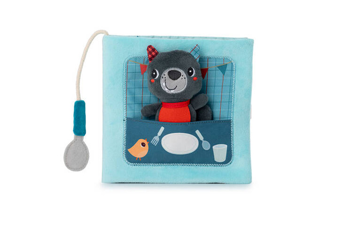 Książeczka aktywizująca z miniprzytulanką Smacznego! Wilk Louis Lilliputiens 83535