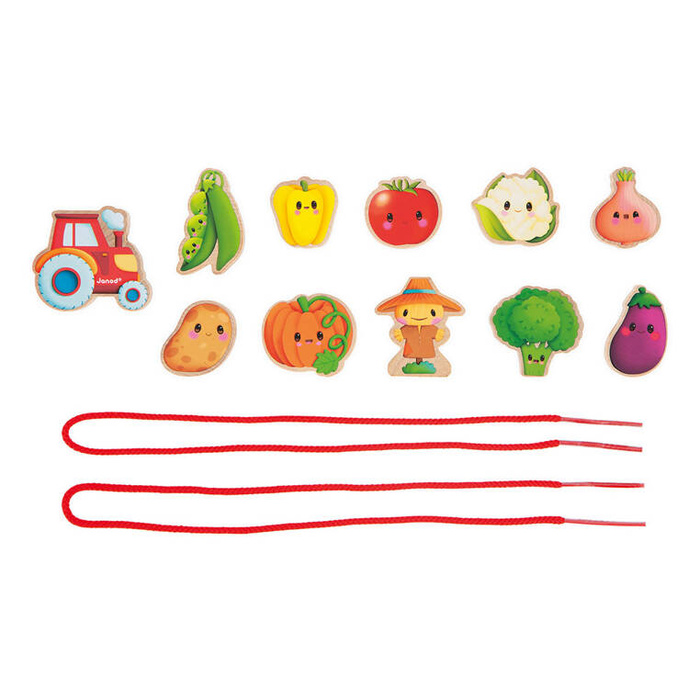Nawlekanka z drewnianymi Warzywami Farma J03313 Janod