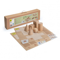 Gra edukacyjna z drewnianymi bryłami geometrycznymi Erzi 42043 Nauka geometrii przez zabawę