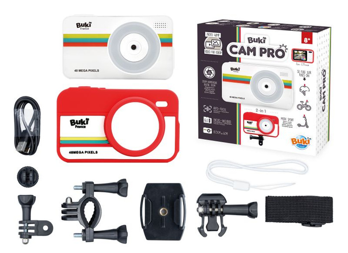 Aparat 2w1 Kamera na rower i kask Autofokus Zoom 16x kolorowy wyświetlacz CamPro Buki PV010