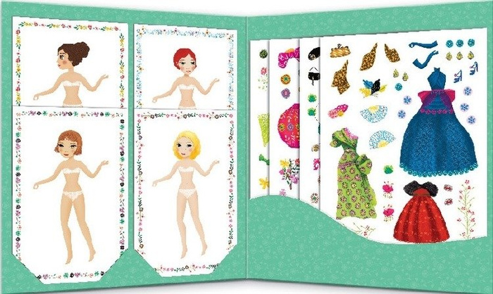 Naklejki dla dzieci do wielokrotnego użycia, Fashion, DJ09691-Djeco, akcesoria dla dziewczynek