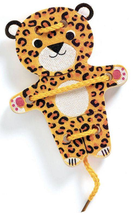 Nawlekanka ze sznurkami FELTIMIX DJ01669-Djeco, zabawki rozwojowe