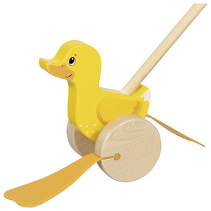 Pchacz drewniany dla dzieci kaczka Ellie Goki 54846 zabawki na kiju