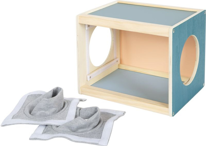 Pudełko zgadywanka pudełko wrażeń zmysłowych Małe Sensory Small Foot 12470 gry dotykowe