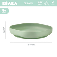 Silikonowy talerzyk z przyssawką sage green Beaba 913551