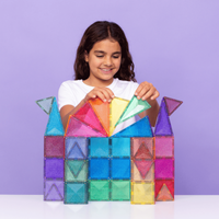 Klocki magnetyczne z brokatem Glitter Castle Pack 48 el Connetix 00048-GP
