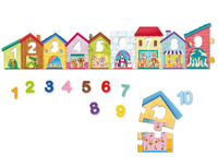 Puzzle dla dzieci domki i cyferki 1-10 Goula 55260 Nauka przez zabawę
