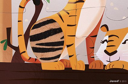 Puzzle sensoryczne 20 elementów Wycieczka do zoo Janod J02774