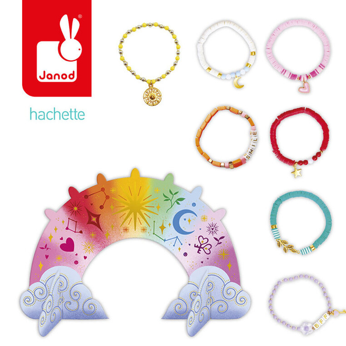 Zestaw kreatywny do tworzenia biżuterii ze stojakiem Bransoletka na każdy dzień tygodnia Janod J09185