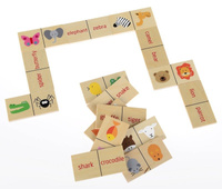 Drewniane domino English Eater 110191-Pilch, zabawki edukacyjne dla dzieci