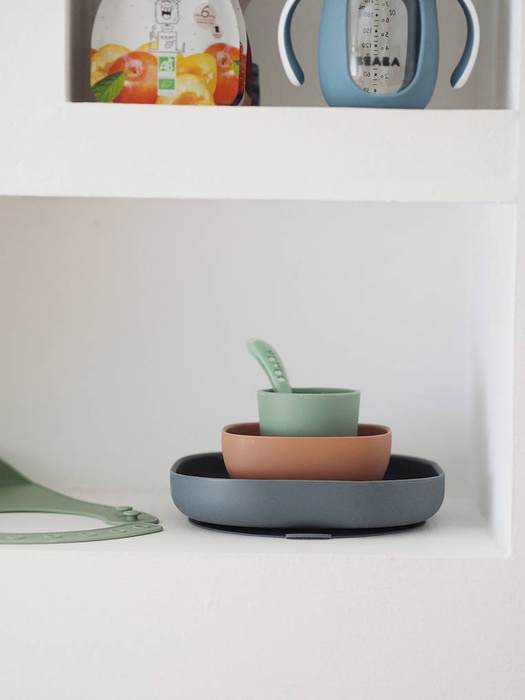 Silikonowe naczynia dla dzieci Zestaw z przyssawką Mineral Beaba 913543