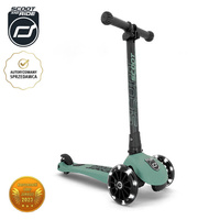 Zestaw SCOOTANDRIDE Kask + Highwaykick 3 LED hulajnoga składana ze świecącymi kółkami 3+ Forest