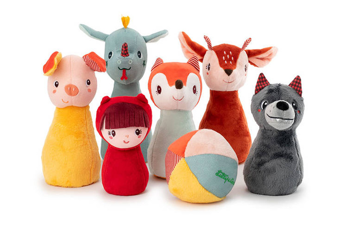 Zestaw miękkich kręgli z piłką - dzwoneczkiem Las 83465 LILLIPUTIENS