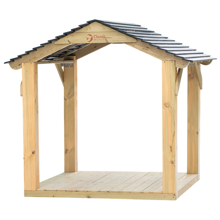 Drewniany Domek CLASSIC WORLD EDU CW70157 duża Altana dla dzieci do kreatywnej zabawy na świeżym powietrzu