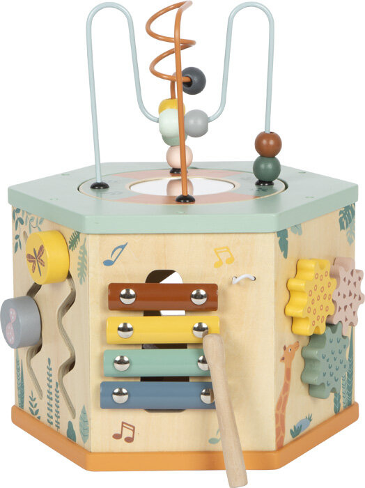 Drewniana kostka edukacyjna 7 powierzchni do zabawy Safari Small Foot 12641