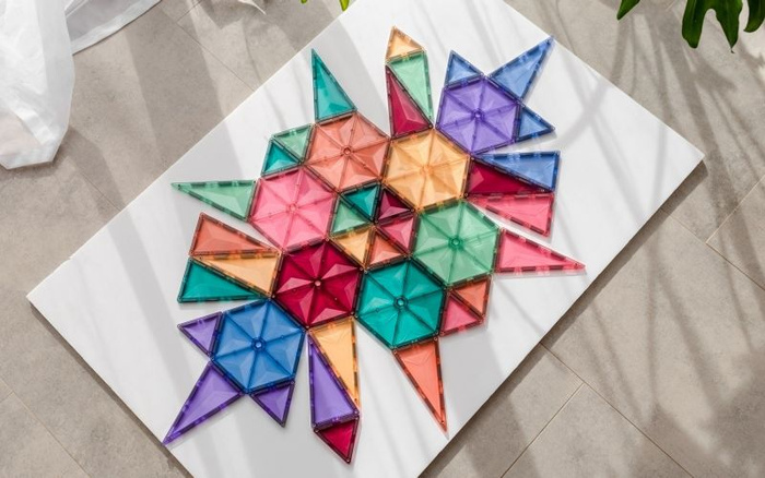 Klocki magnetyczne Wielokąty Pastel Geometry Pack 40 el Connetix P00040-GE