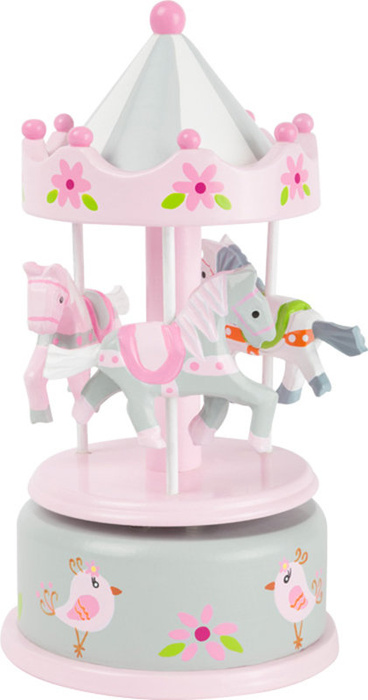 Drewniana pozytywka karuzela koni z melodią w wesołym miasteczku Small Foot 11230