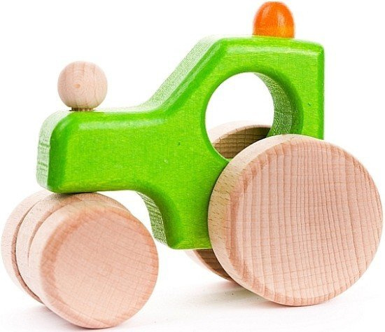 Drewniany samochód z ruchomym elementem "Walec parowy", 41610-BAJO - samochody zabawki