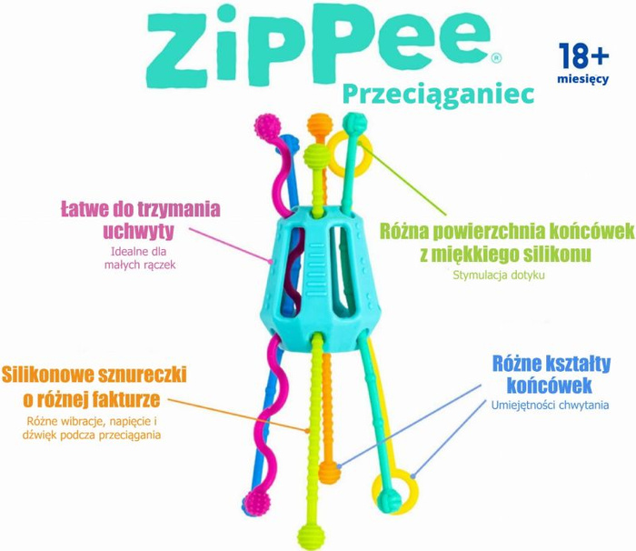 Przeciąganiec Zippee zabawka sensoryczna Mobi ZIP1