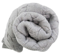 Kocyk z wełny Merino szary LL6647-Lullalove, wyprawka dla niemowlaka